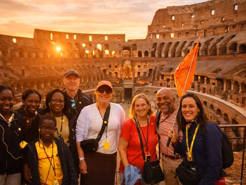 Colosseums indre ved solnedgang med skip-the-line guidet adgang