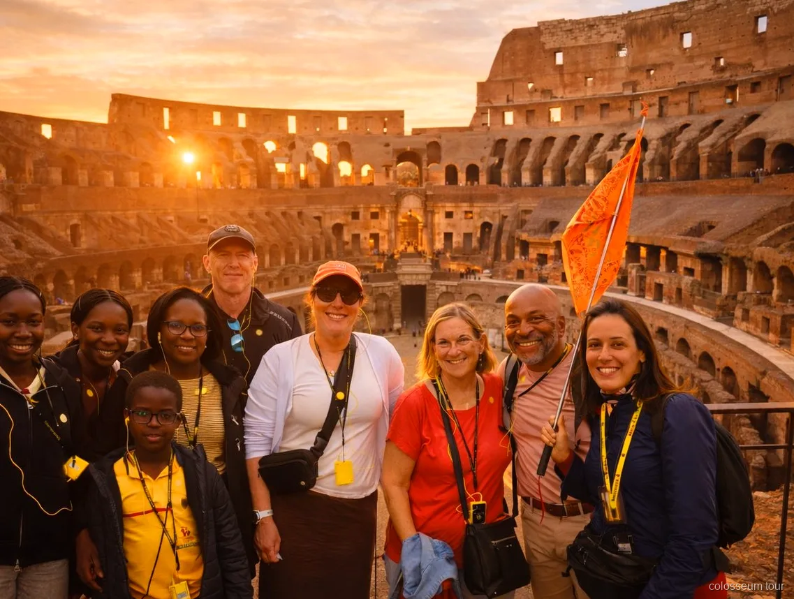 Colosseums indre ved solnedgang med skip-the-line guidet adgang
