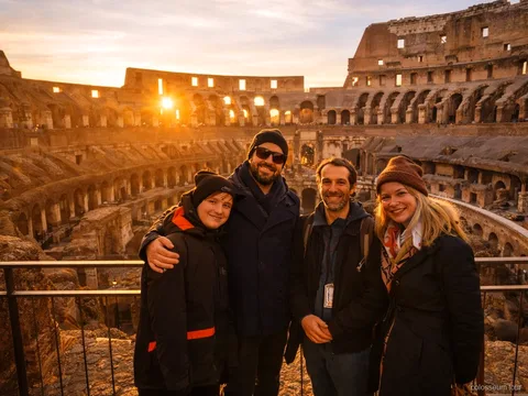 Engelsktalende guide fører Colosseum-solnedgangsturen